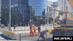 Radovi kod zgrade Narodne Skupštine, Beograd, Srbija, 12. avgust 2025.