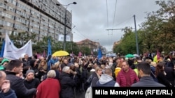 Protest zaposlenih u prosveti, Beograd, Srbija, 16. septembra 2024. 