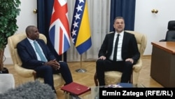 David Lammy, državni sekretar za vanjske poslove Komonvelta i razvoj Ujedinjenog Kraljevstva na sastanku sa ministrom vanjskih poslova BiH Elmedinom Konakovićem, Sarajevo, 6. maj 2025. 