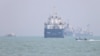Vessels are pictured in the Strait of Hormuz near Iran's port of Bandar Abbas on June 11.