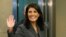 U.S. Ambassador to the U.N. Nikki Haley arrives at U.N. headquarters in New York, U.S., September 18, 2017. 
