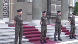 Female Soldiers Replace Crowd Barriers As Belgrade Protests Continue