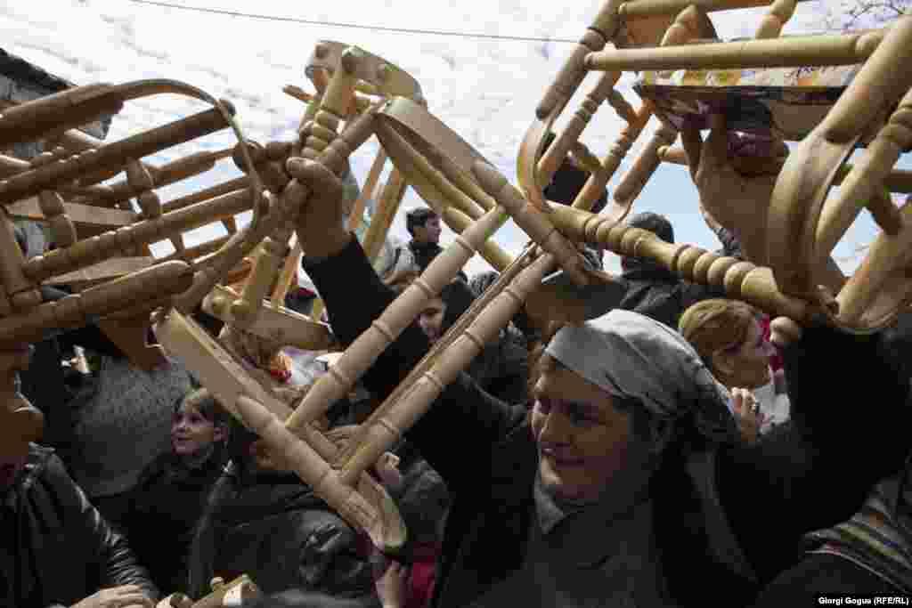 Some cradles are kept in circulation for years, with special status attached to those once used by couples who went on to have children. Participants sometimes jostle for position in an effort to grab a &quot;lucky&quot; cradle or even multiple cradles.