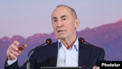 Armenia -- Former President Robert Kocharian speaks during a news conference in Yerevan, January 29, 2026.