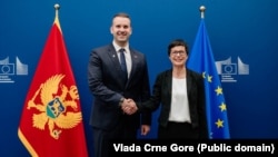 Premijer Crne Gore Milojko Spajić i komesarka za proširenje EU Marta Kos, 27. jun 2025.