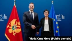 Premijer Crne Gore Milojko Spajić i komesarka za proširenje EU Marta Kos, 27. jun 2025.