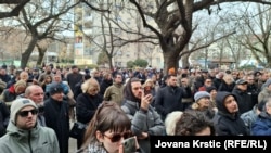 Протест пред зградата на правосудните органи во Нови Сад, 10 февруари 2026 година