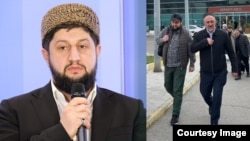 Мурад Исмаилов — справа в аэропорту Тбилиси с муфтием Восточной Грузии Этибаром Эминовым