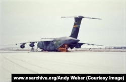 An American transport plane in Kazakhstan during Project Sapphire