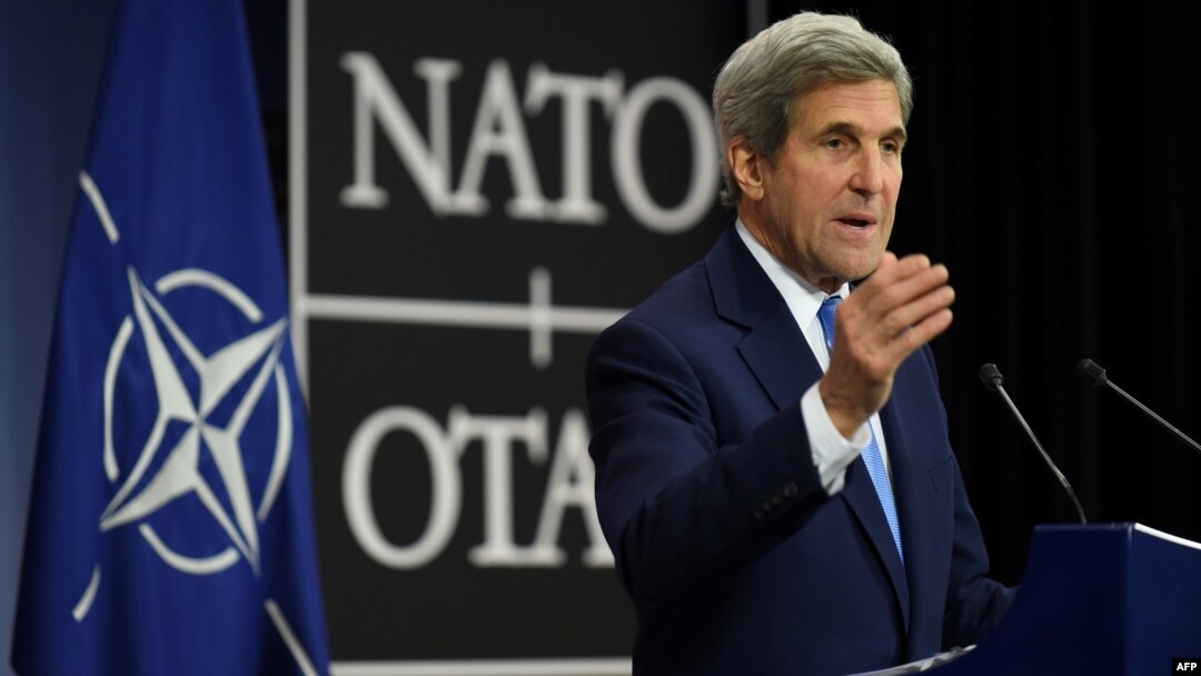 U.S. Secretary of State John Kerry at NATO headquarters in Brussels on December 6: "The change of the administration will not change the unwavering commitment of the U.S. to...our NATO obligations." 