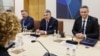 Predsjedavajući Predsjedništva BiH Denis Bećirović sa članom Predsjedništva Željkom Komšićem na sastanku u Briselu sa zamjenicom generalnog sekretara NATO-a