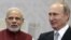 Indian Prime Minister Narenda Modi (left) and Russian President Vladimir Putin will hold a summit on December 24, before meeting with Indian and Russian business leaders.
