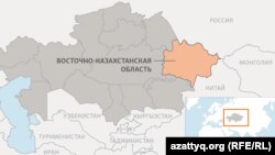 Восточно-Казахстанская область на карте Казахстана.