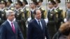 Armenia - French President Francois Hollande (R) is greeted by his Armenian counterpart Serzh Sarkisian at the start of an official visit to Yerevan, 12May2014.