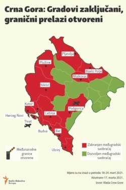 Infographic: Montenegro-locked cities, opened borders