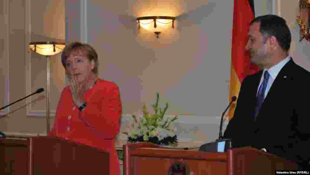Moldova, Germany, chancellor Angela Merkel meets Moldovan PM Vlad Filat in Chisinau