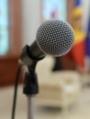 Moldova, press conference, microphone