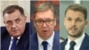 Milorad Dodik (lijevo), Aleksandar Vučić i Draško Stanivuković (desno)