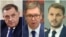 Milorad Dodik (lijevo), Aleksandar Vučić i Draško Stanivuković (desno)
