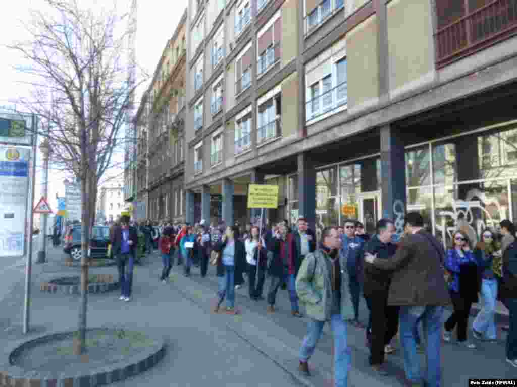 Prosvjed podrške kolegama u Večernjem listu, 25. ožujak 2011, fotografije Enis Zebić