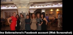 Olesya Fedina (far left) and Yekaterina Golovacheva (third from left)