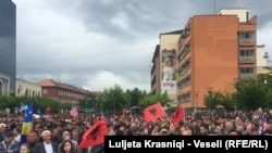 Protesta e opozitës në Prishtinë 