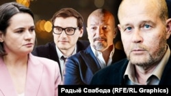 Сьвятлана Ціханоўская, Арцём Брухан, Вадзім Пракоп'еў, Юры Дракахруст, каляж