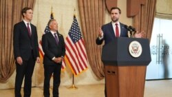 US Vice President JD Vance (right) speaks at a news conference after meeting with representatives from Pakistan and Iran, in Islamabad on April 12.