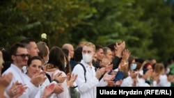 Акция врачей в Минске, 12 августа 2020 года.