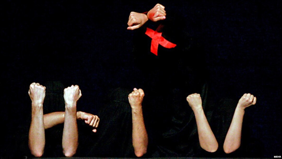 A conceptual art exhibition about AIDS in Tehran on Sunday, December 2, 2007.