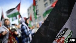 Fotografi nga një protestë tjetër pro-palestineze në Berlin, më 25 korrik 2025.