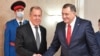 Ministri i Jashtëm i Rusisë, Sergey Lavrov dhe anëtari i presidencës trepalëshe të Bosnjës, Millorad Dodik, gjatë një takimi në Sarajevën Lindore. 