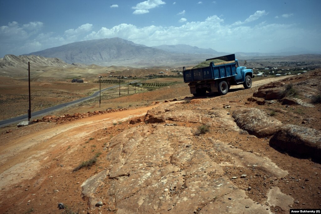 A Soviet-era truck rumbles along a dirt road in Uzbekistan’s southern Surkhandarya region.