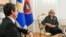 Presidentja e porsazgjedhur e Kosovës, Justina Shiroka Pula, e pret në takim në zyrën presidenciale kryeministrin Albin Kurti, i cili e kishte propozuar atë për kreun e shtetit, në Prishtinë, Kosovë, 8 tetor 2026.