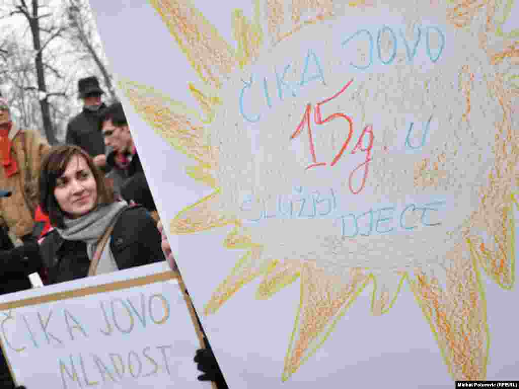 Protest zbog hašenja Jovana Divjaka ispred Ambasade Austrije u Sarajevu, 4. mart 2011