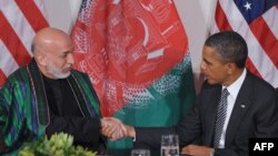 Абама і Карзай падчас сутрэчы ў Нью-Ёрку ў 2011 годзе