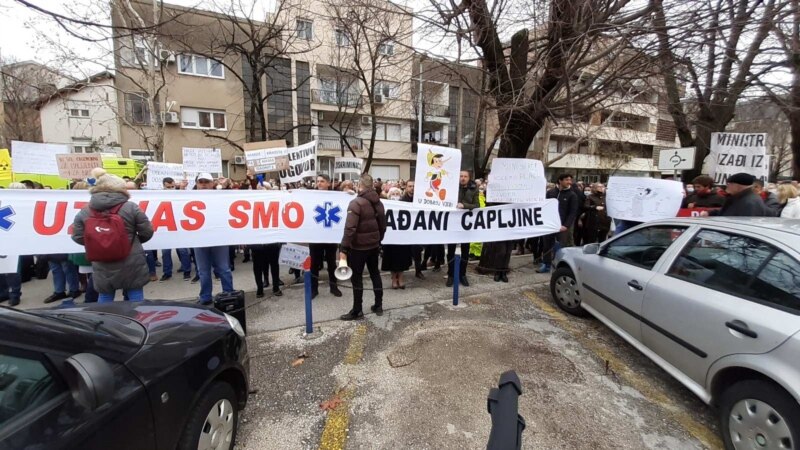 Manji incident na protestima zdravstvenih radnika u Mostaru: Uhapšene dvije osobe