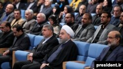 Iranian President Hassan Rouhani in meeting with a group of journalists and reporters in Tehran, on Thursday June 15, 2017.