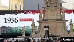 Prim-ministrul Viktor Orban ține un discurs în timpul sărbătoririi a 67 de ani de la Revoluția maghiară din 1956 - Veszprém, Ungaria. 