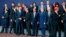 European Union leaders pose for a photo during the Brussels summit on October 24. 