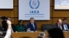 IAEA chief Rafael Grossi (center) attends the board of governors meeting at the agency's headquarters in Vienna on June 3. 