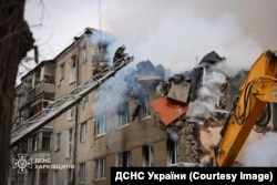 Харків. Рятувальні роботи на місці російського ракетного удару по житловому будинку. 7 березня 2026 року