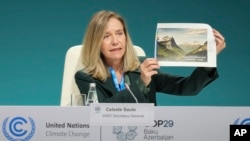 Celeste Saulo, secretara generală OMM, la conferința COP29 de la Baku, 11 noiembrie 2024. 