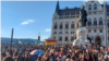 Protesters in Hungary's capital, Budapest