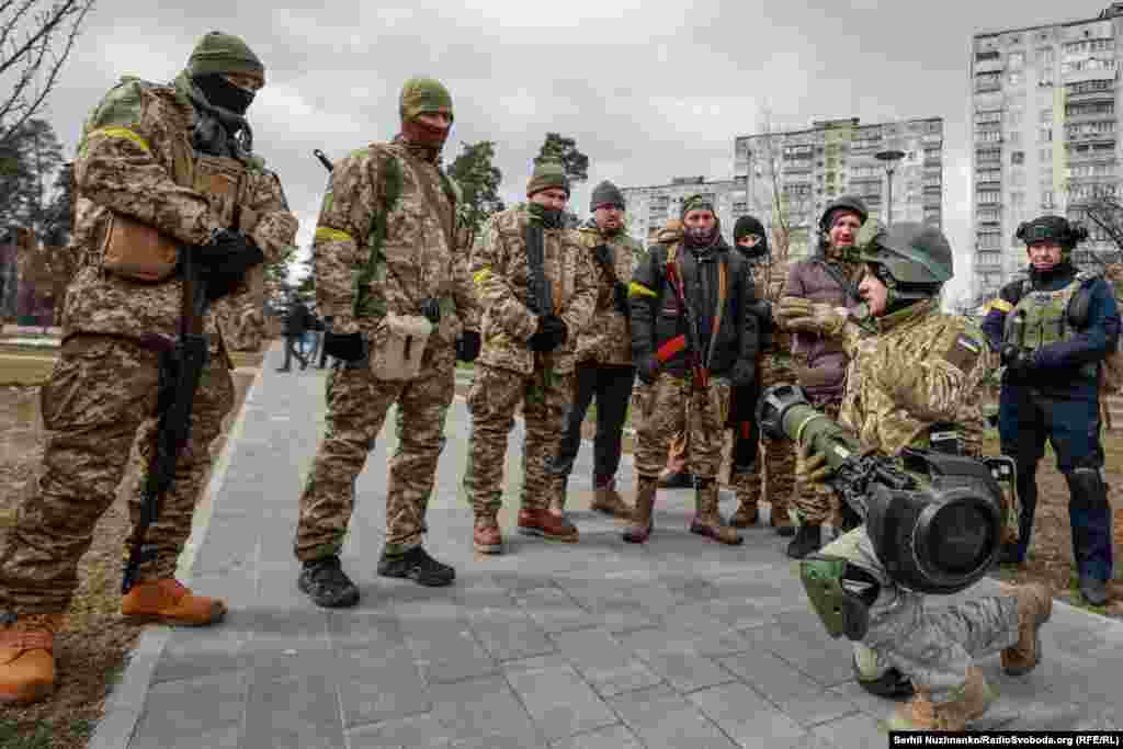 Навчання одного з підрозділів тероборони міста Києва, 9 березня 2022 року 