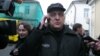 Mikalay Autukhovich leaves prison in Hrodna on April 8.