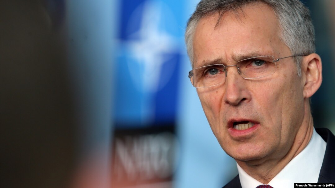 Jens Stoltenberg na tiskovnoj konferenciji u sjedištu NATO-a, Bruxelles