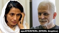 Iranian human rights lawyer Nasrin Sotoudeh (left) and Belarusian activist Ales Byalyatski (file photo)