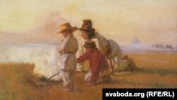 Юзэф Хэлмоньскі, «Пастушкі пры вогнішчы» (1900)