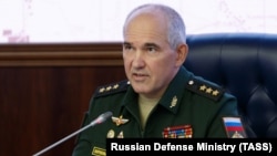 RUSSIA -- Colonel General Sergei Rudskoi of the Russian military's General Staff speaks to the media in Moscow, July 29, 2019